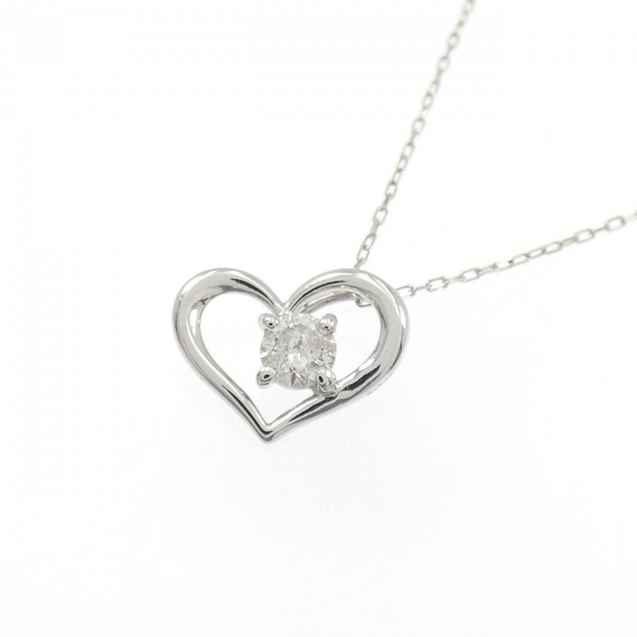 PT900/PT850 ハート ダイヤモンド ネックレス 0.10CT