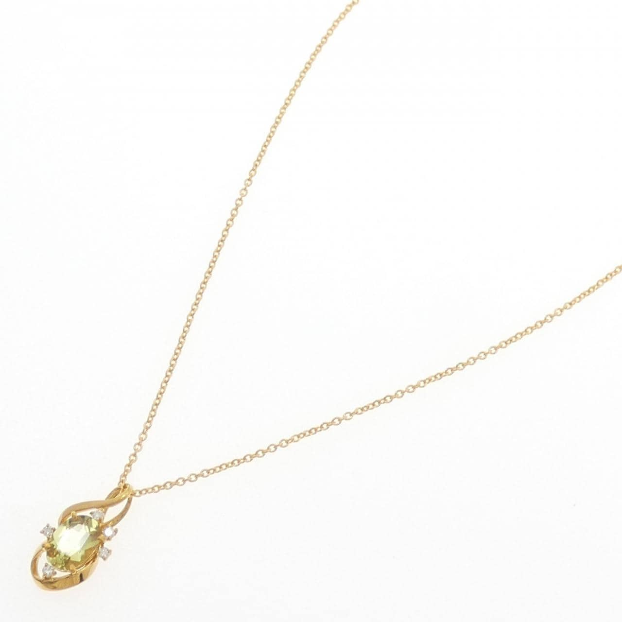 K24YG クリソベリル ネックレス 0.84CT