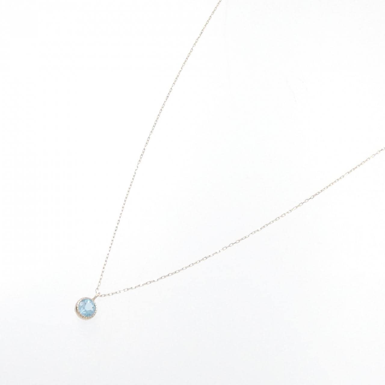 [BRAND NEW] K10YG Blue Topaz Necklace