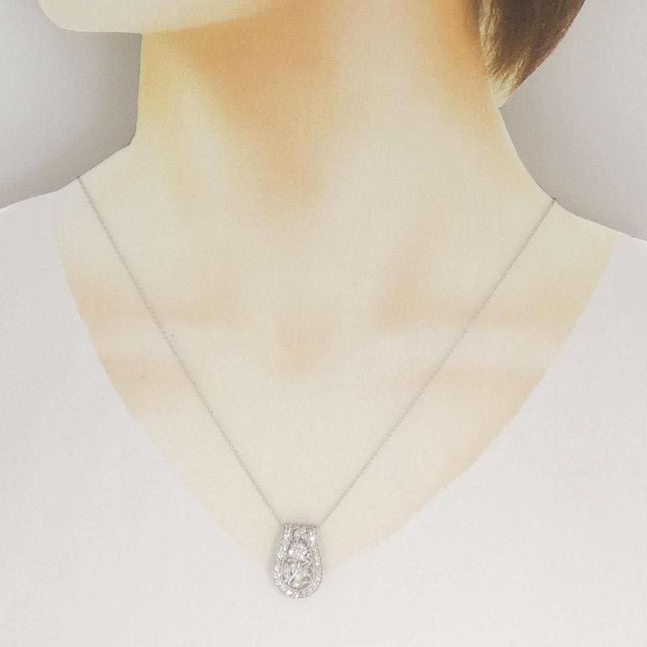 K18WG ダイヤモンド ネックレス 1.00CT