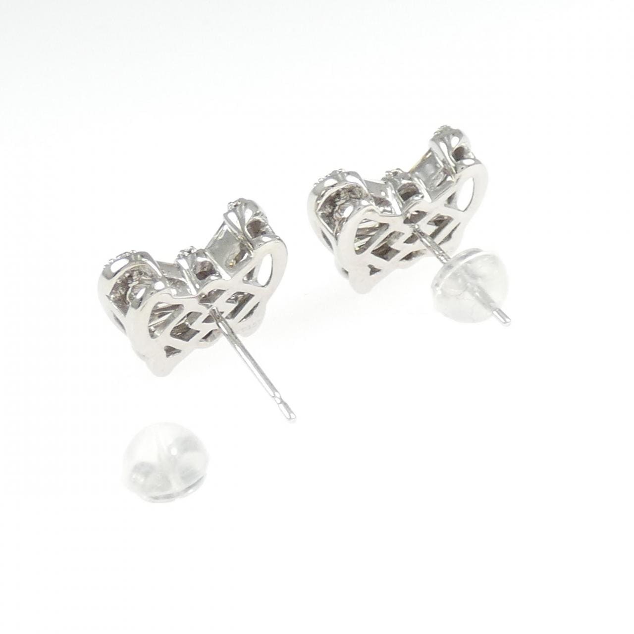 K18WG ダイヤモンド ピアス 1.00CT