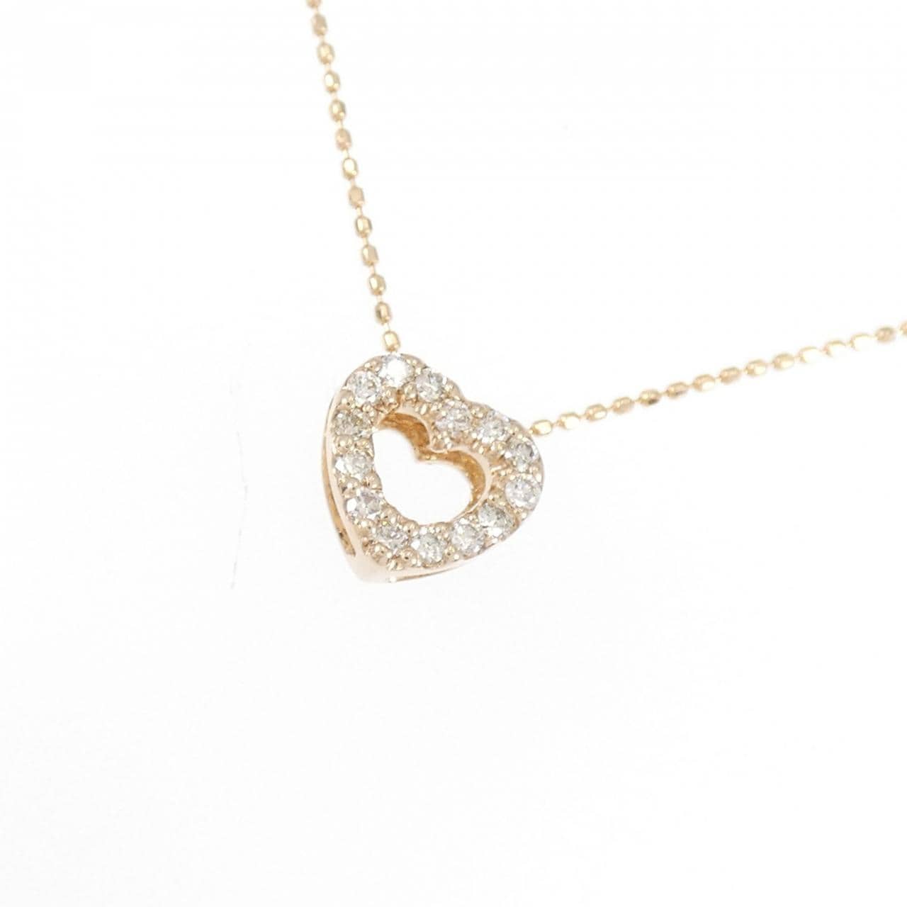 K18PG ハート ダイヤモンド ネックレス 0.09CT