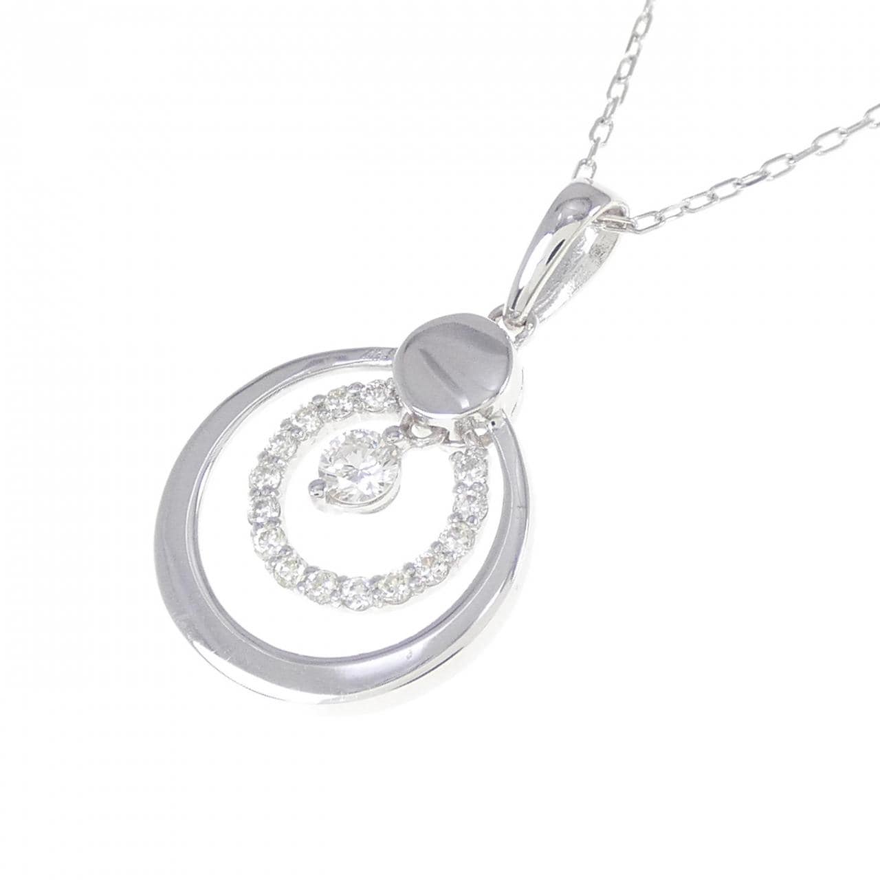 K18WG ダイヤモンド ネックレス 0.18CT