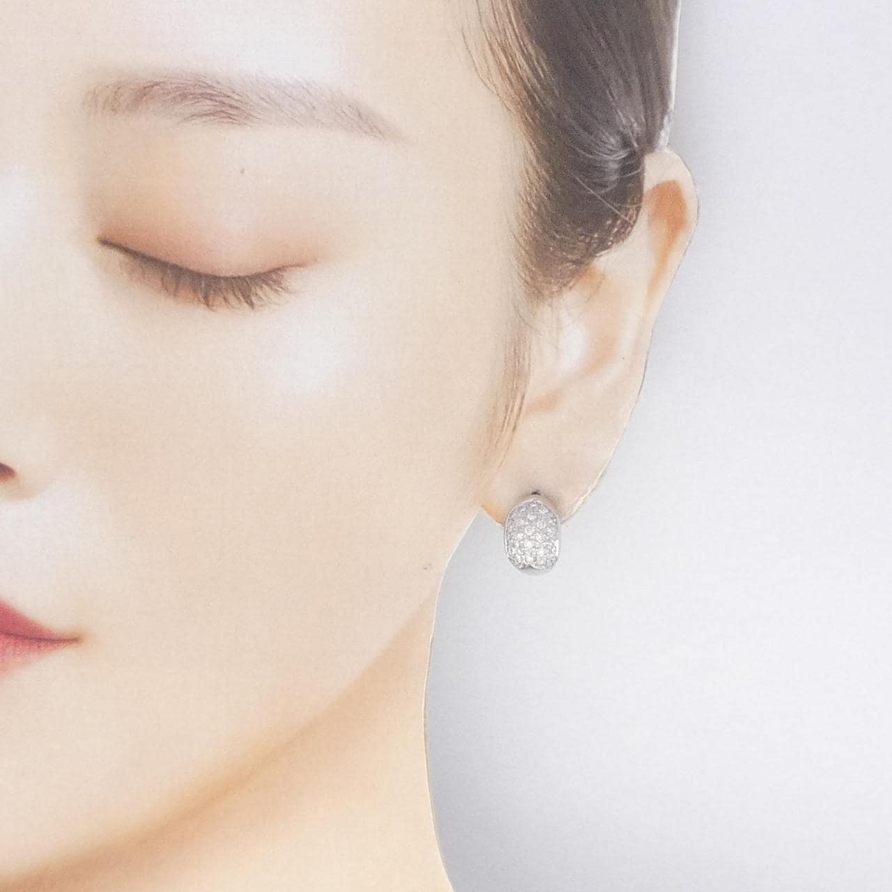 K18WG ダイヤモンド ピアス 1.00CT