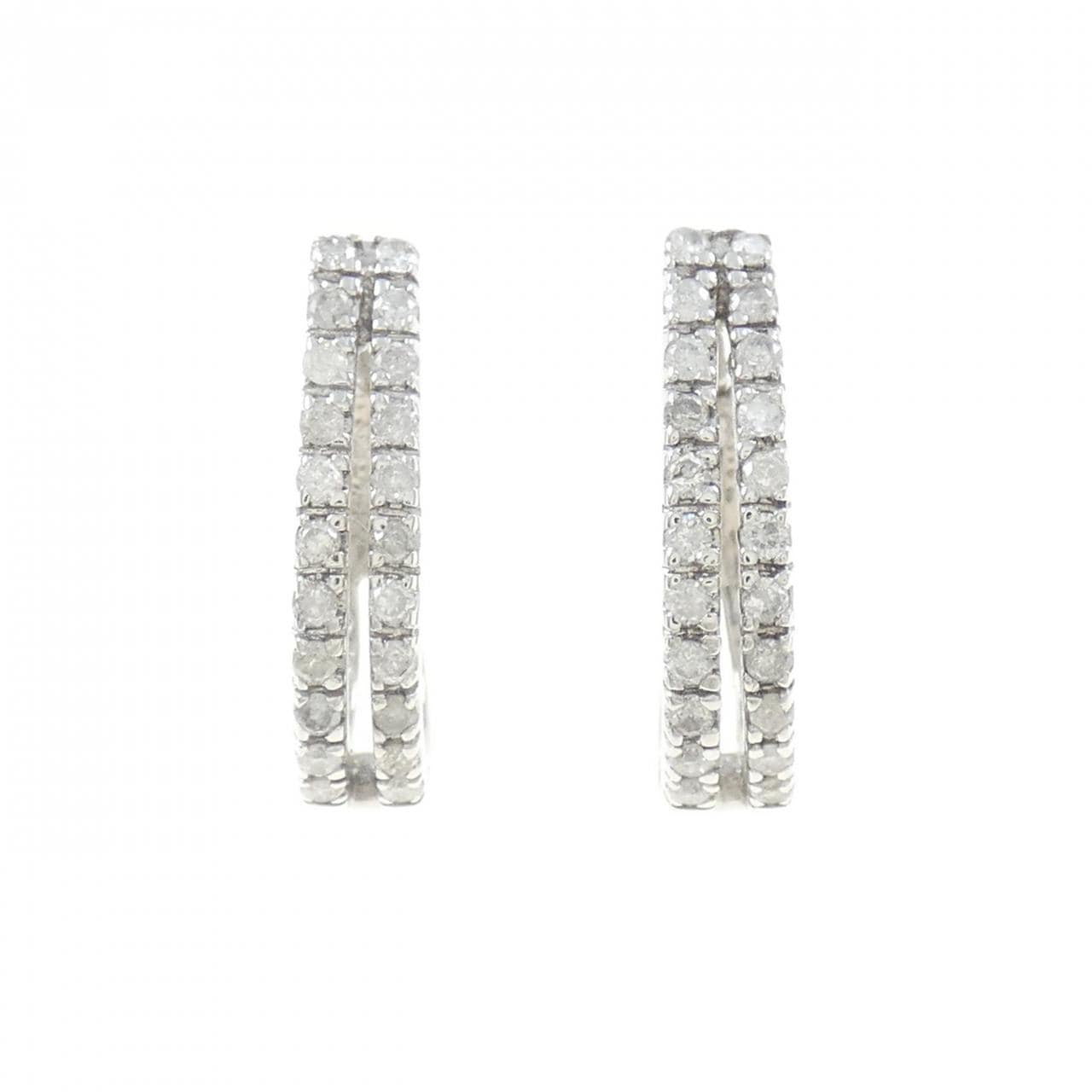 K18WG ダイヤモンド ピアス 0.50CT