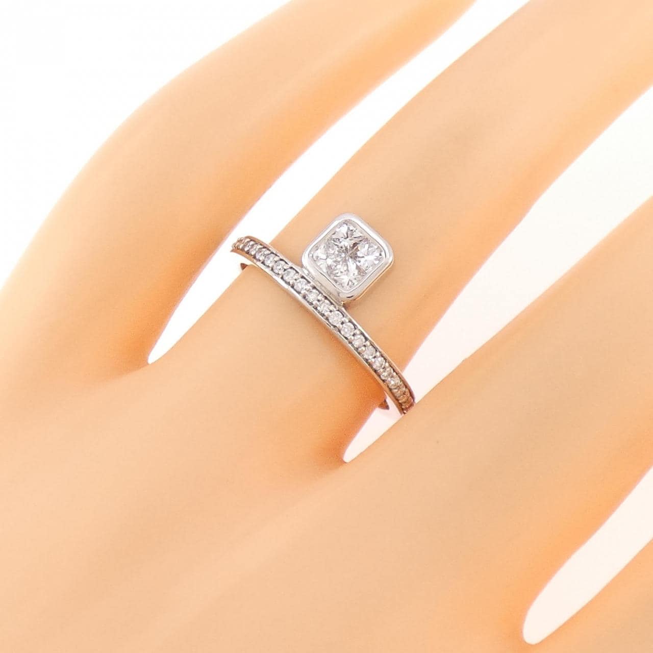 【新品】K18白金钻石戒指，0.25克拉