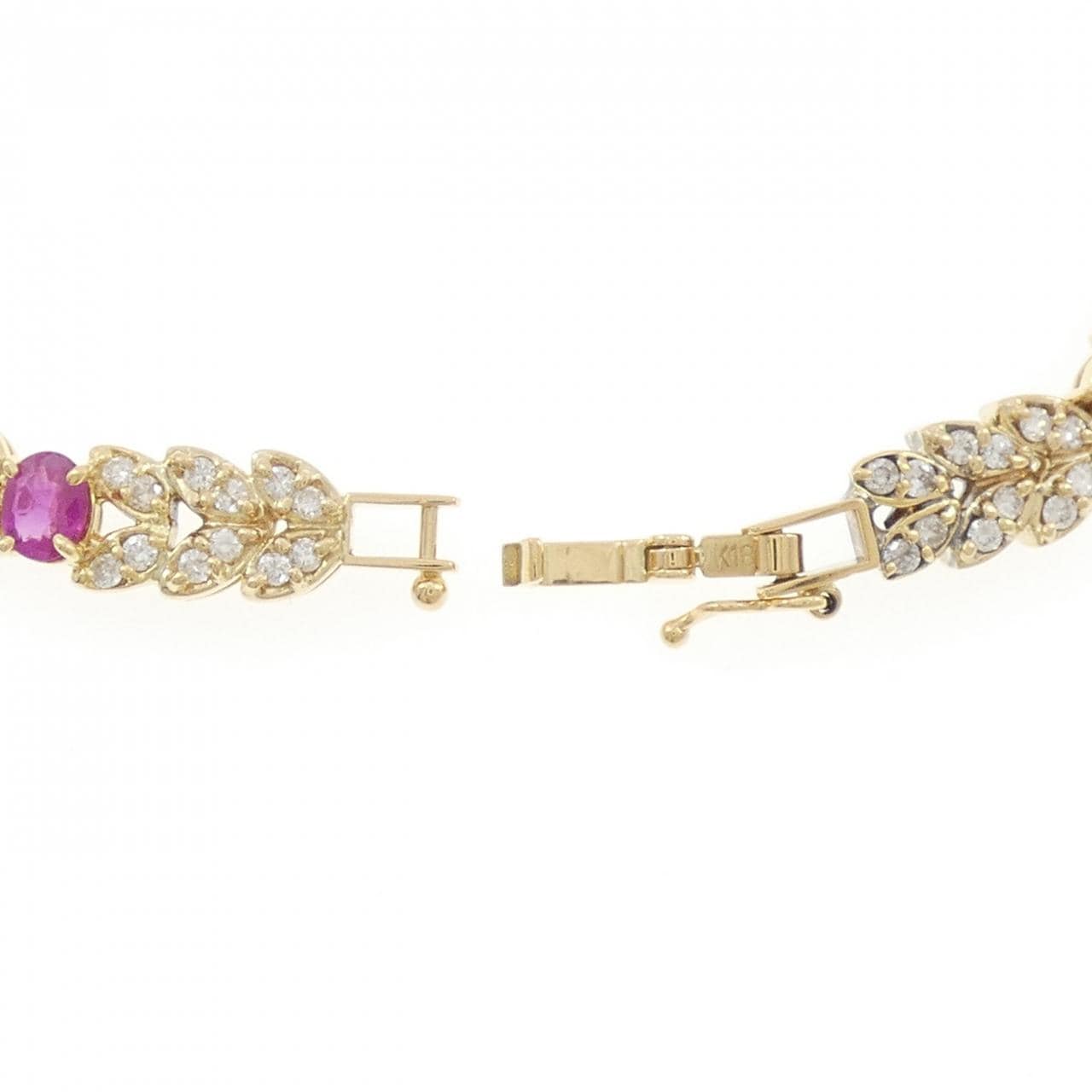 K18YG ルビー ブレスレット