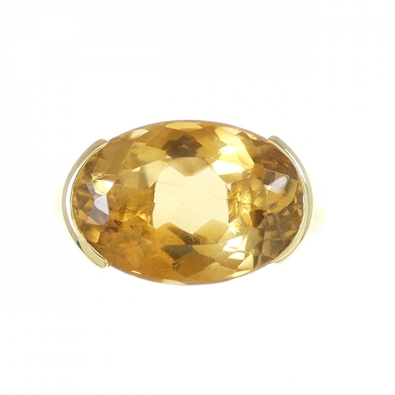 K18YG シトリン リング 7.226CT
