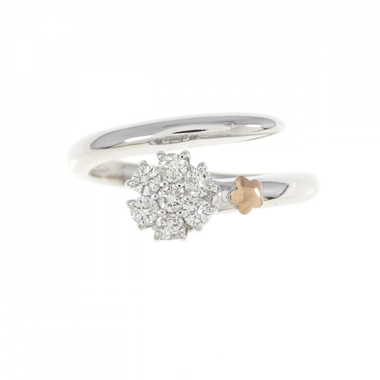 K18WG/K18PG フラワー ダイヤモンド リング 0.20CT