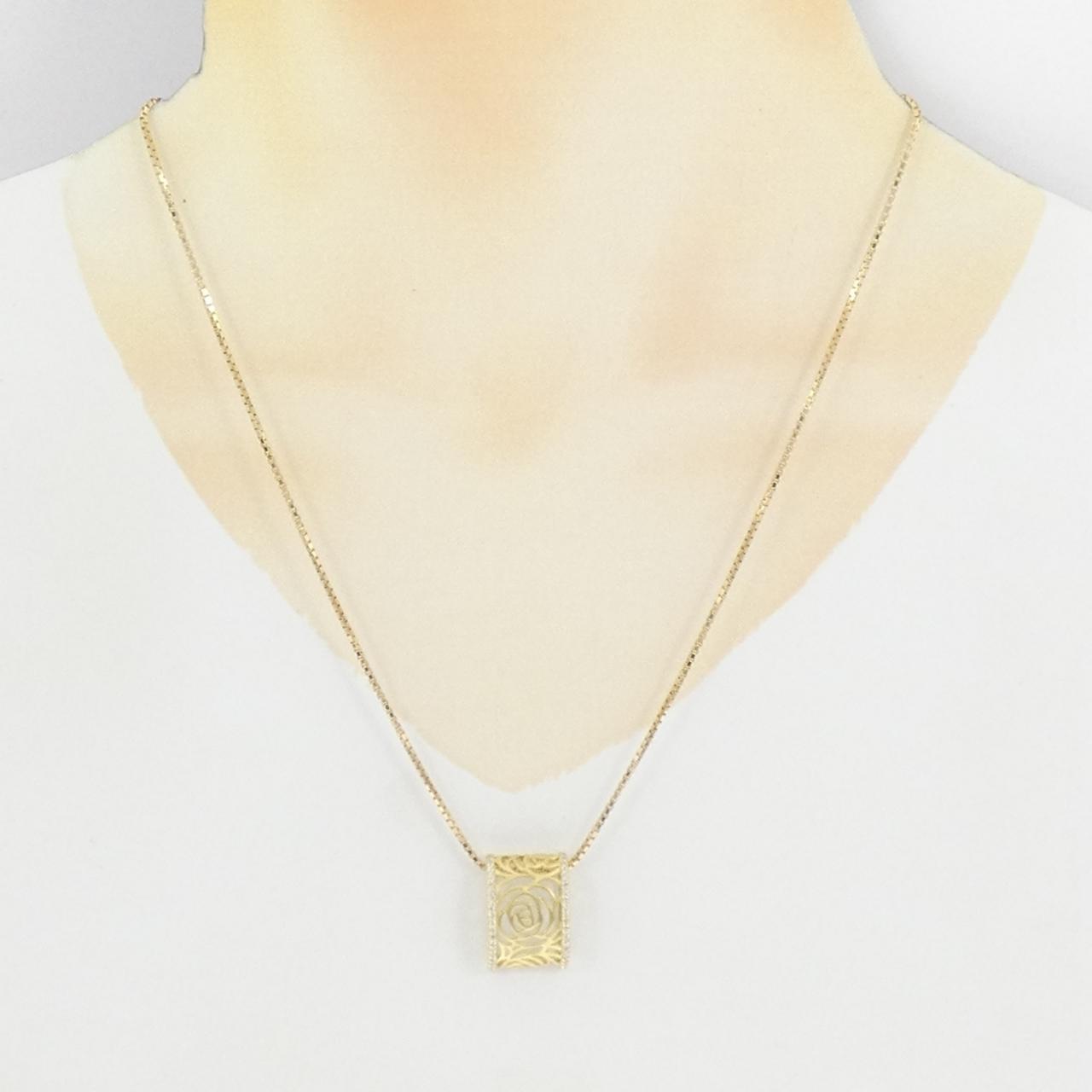 K18YG ローズ ダイヤモンド ネックレス 0.26CT