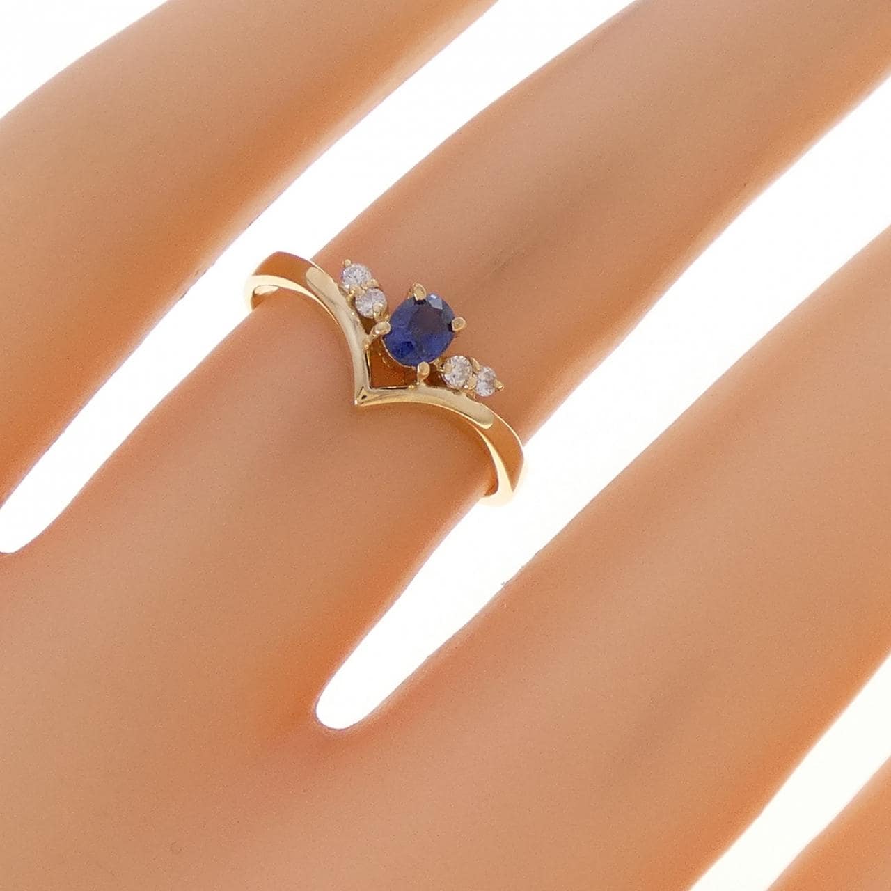 K18YG サファイヤ リング 0.22CT
