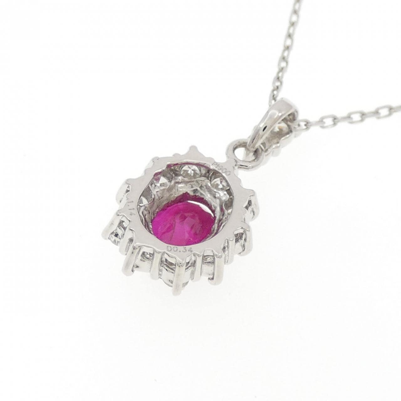 PT900/PT850 ルビー ネックレス 1.14CT