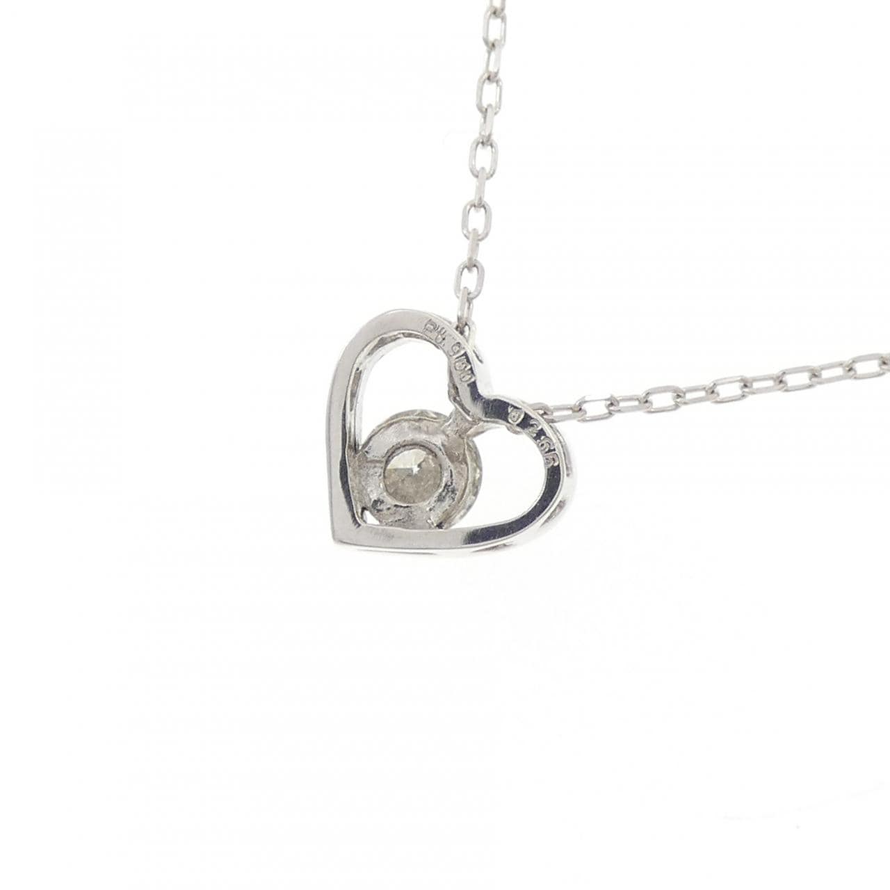 PT900/PT850 ハート ダイヤモンド ネックレス 0.266CT