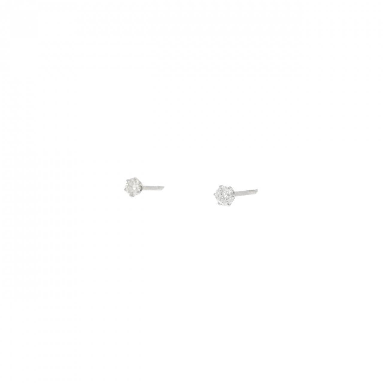 PT900 ソリティア ダイヤモンド ピアス 0.10CT
