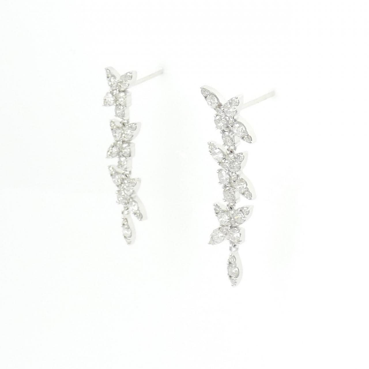 K18WG ダイヤモンド ピアス 1.00CT