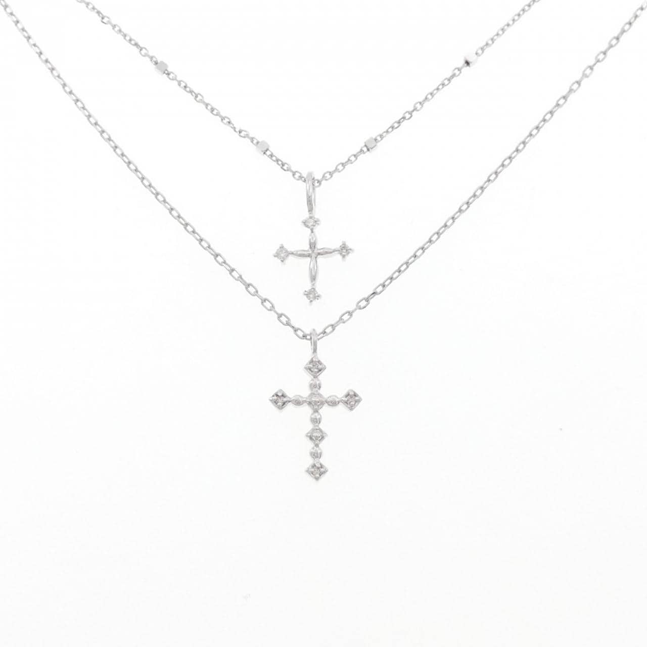 K10WG/K18WG ダイヤモンド ネックレス 0.06CT