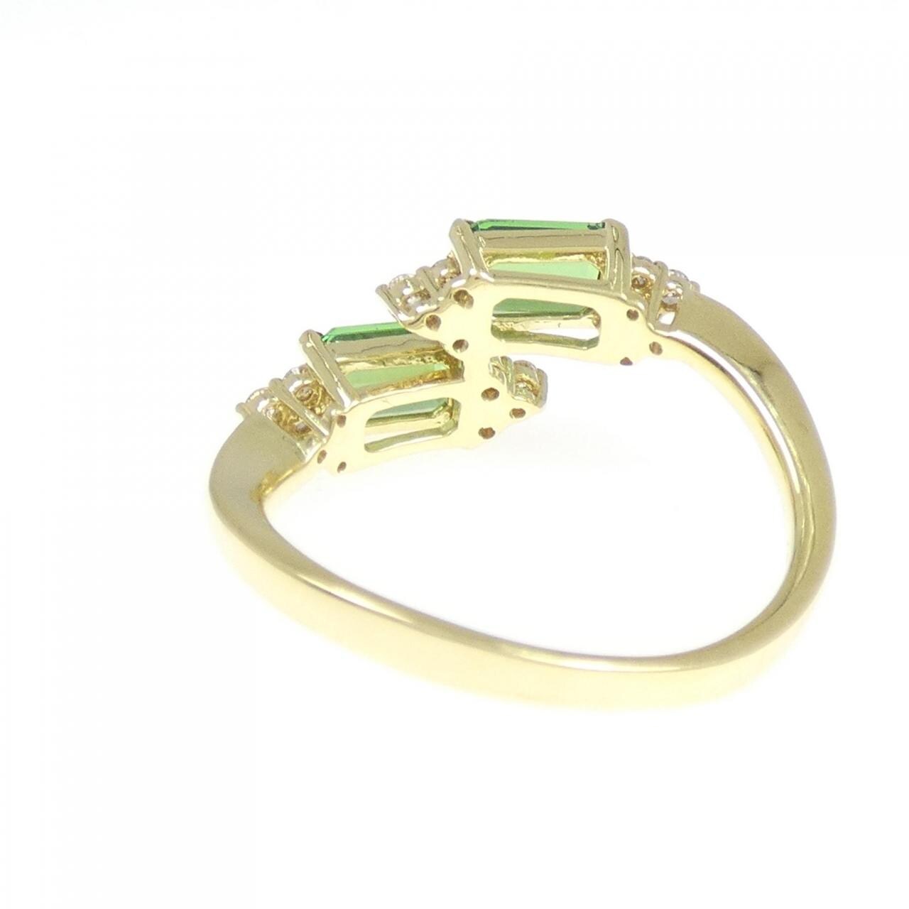 【新品】K18YG グリーンガーネット リング 1.00CT