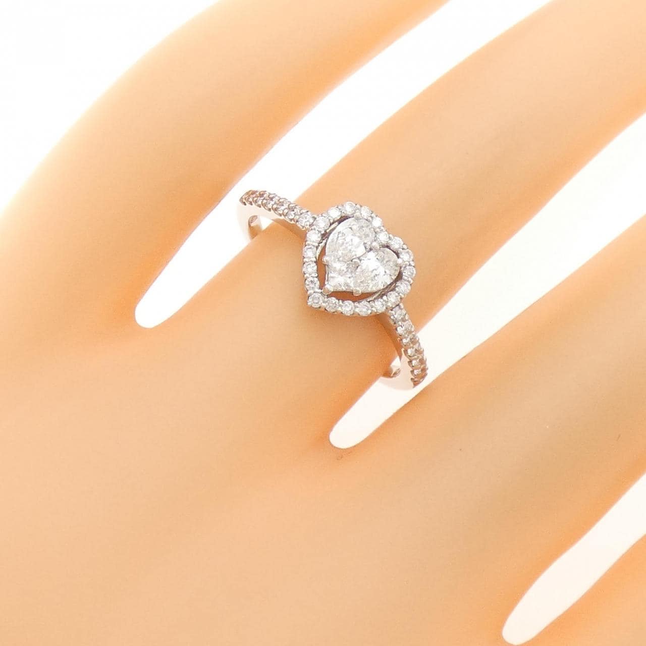 【新品】PT ハート ダイヤモンド リング 0.50CT