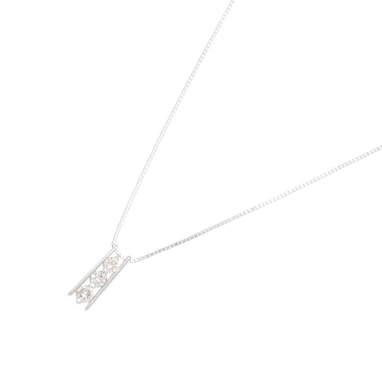 K18WG ダイヤモンド ネックレス 0.3CT
