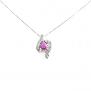 PT900/PT850 ルビー ネックレス 0.72CT