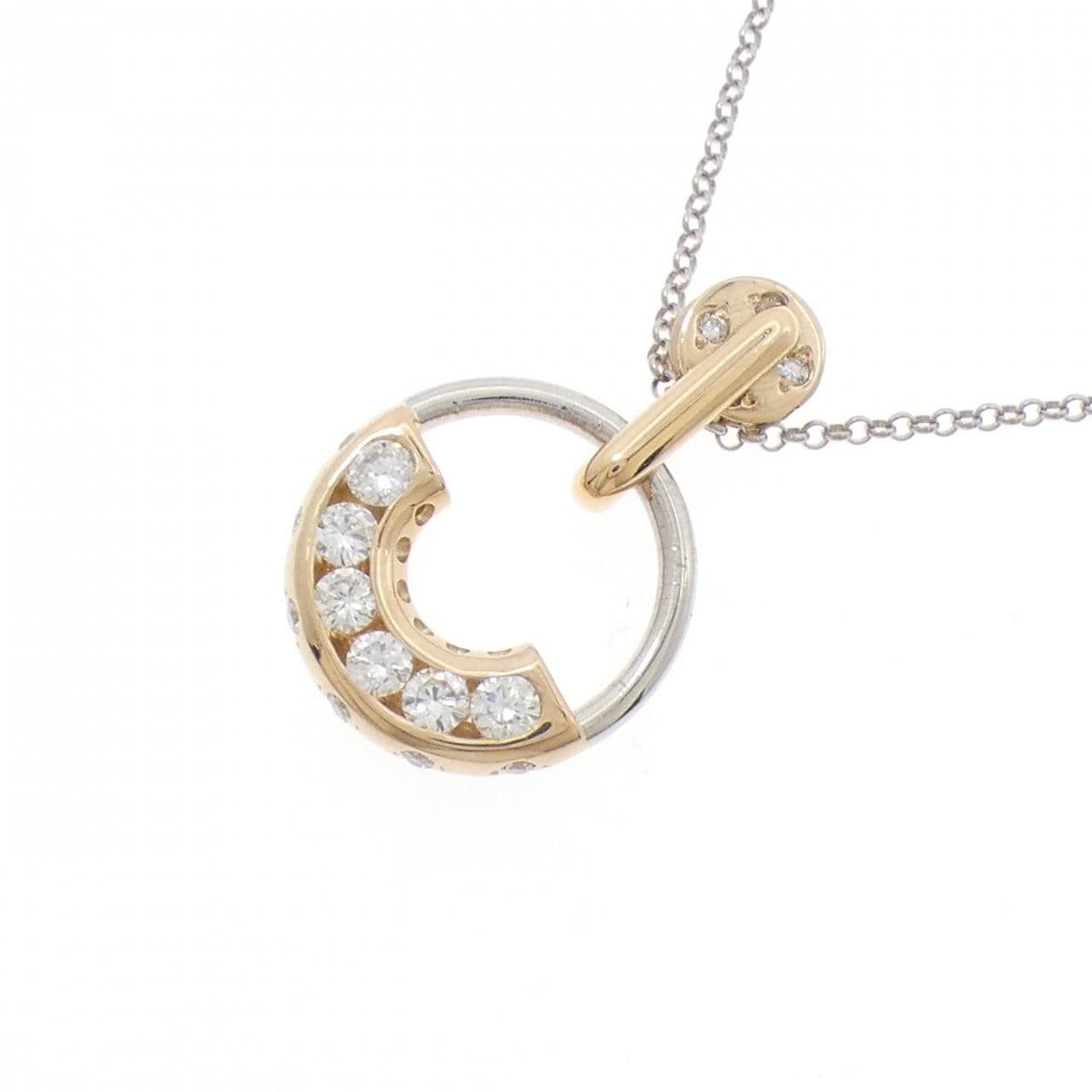 K18/PT900/PT850 ダイヤモンド ネックレス 0.48CT