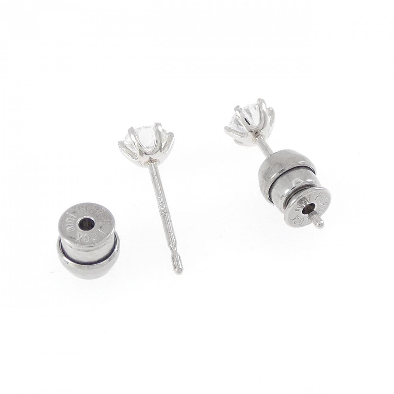 PT900/ST ダイヤモンド ピアス 0.203CT 0.212CT D SI1 EXT H&C