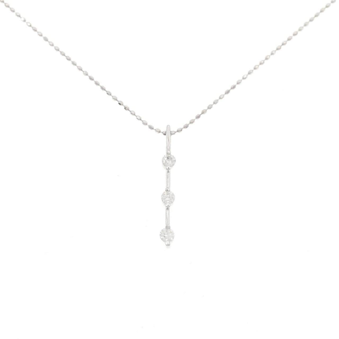 K18WG ダイヤモンド ネックレス 0.15CT