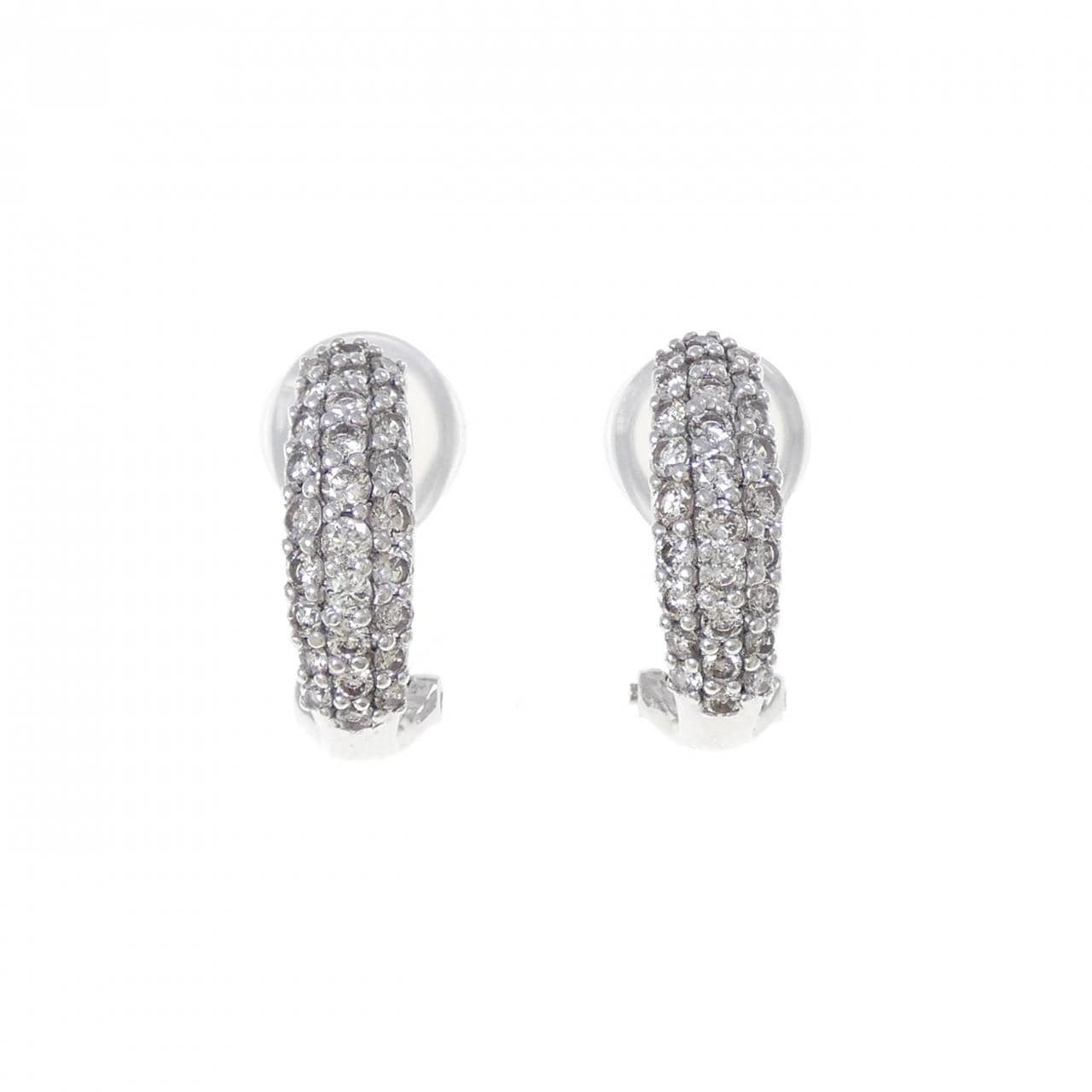 K18WG ダイヤモンド ピアス/イヤリング 1.00CT