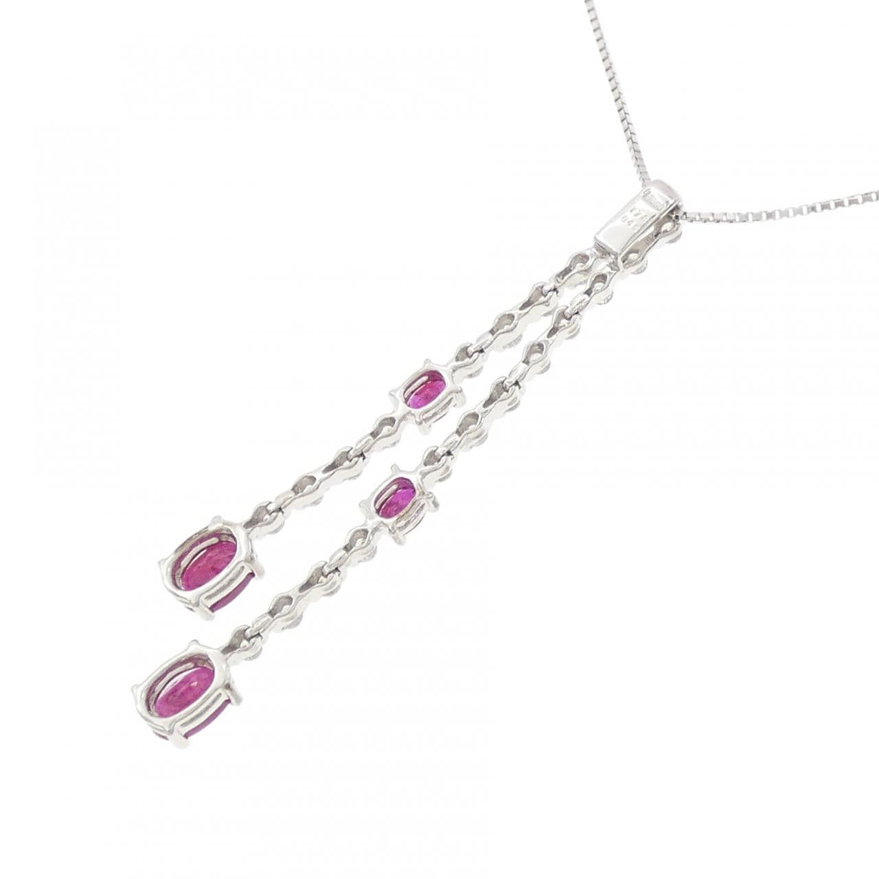 K18WG ルビー ネックレス 1.78CT