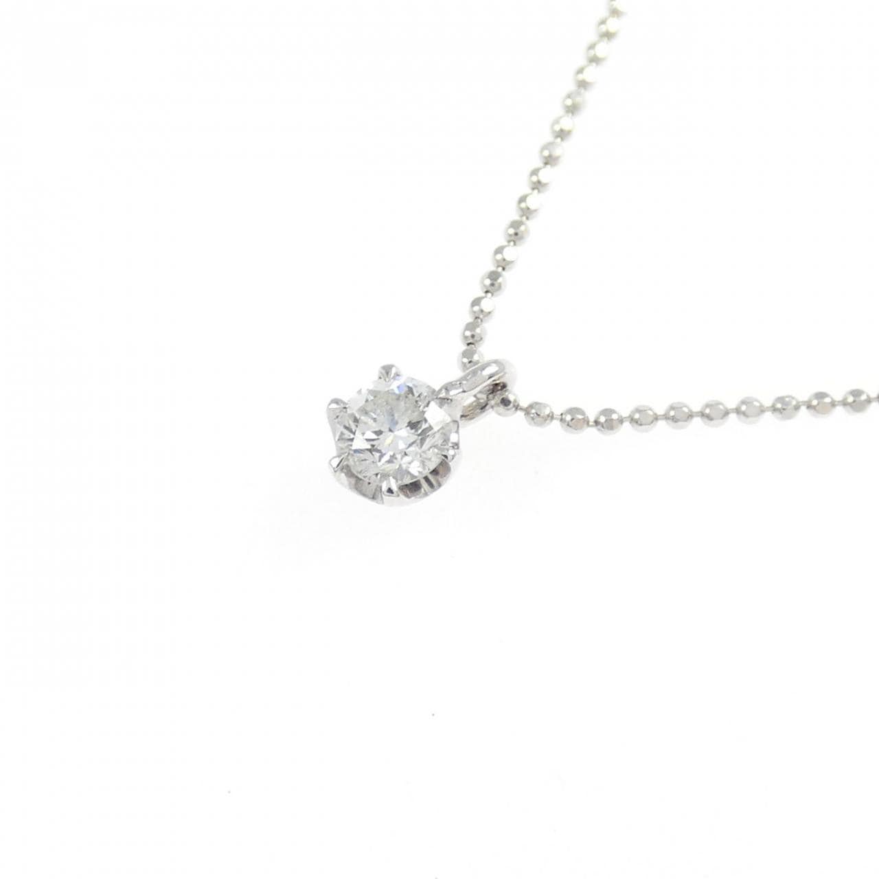 K18WG ソリティア ダイヤモンド ネックレス 0.10CT