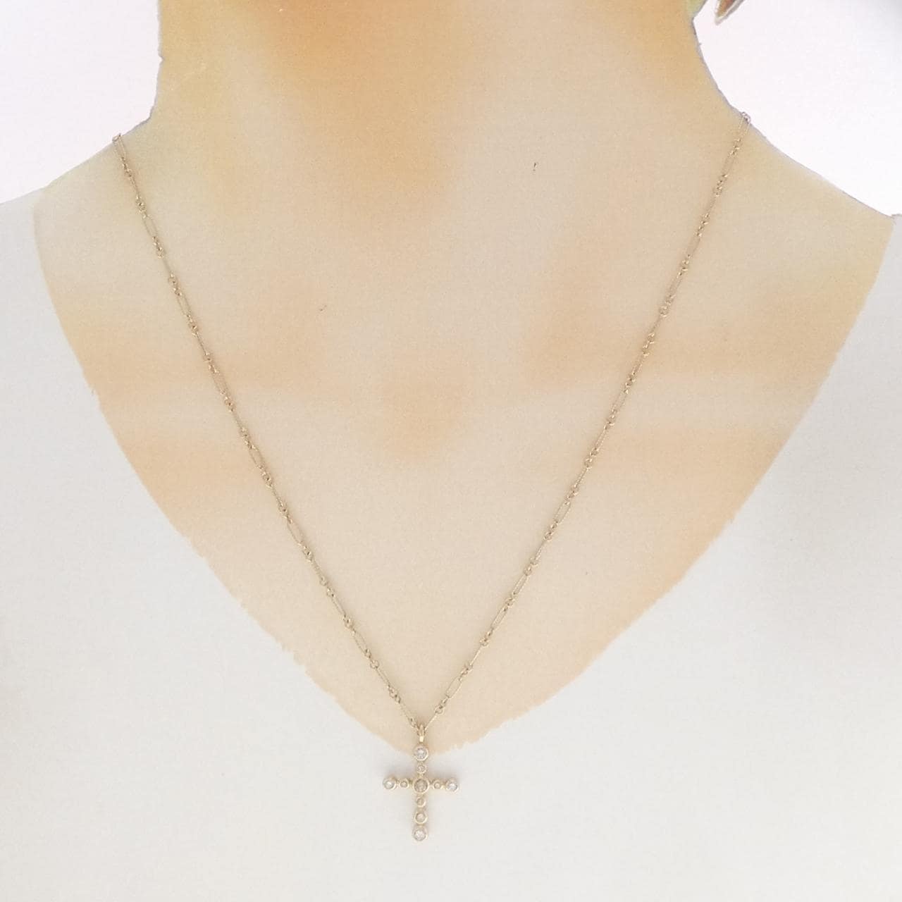 カシケイ クロス ダイヤモンド ネックレス 0.40CT