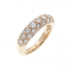 K18PG パヴェ ダイヤモンド ピンキーリング 0.50CT