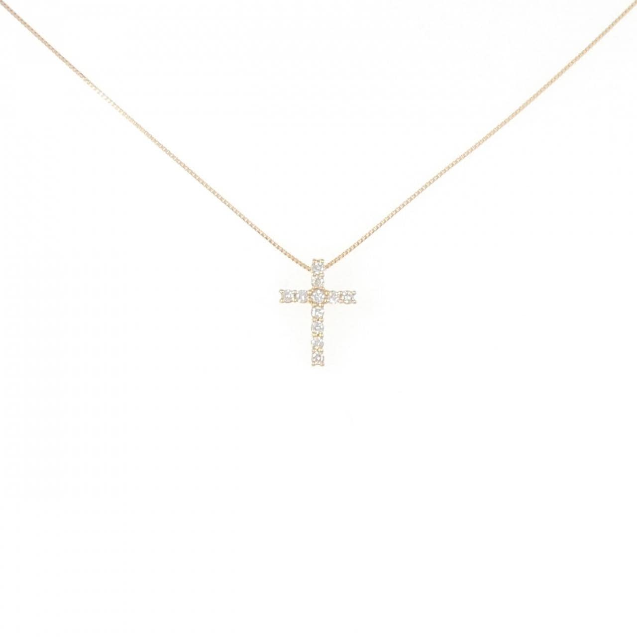 K18YG cross Diamond necklace