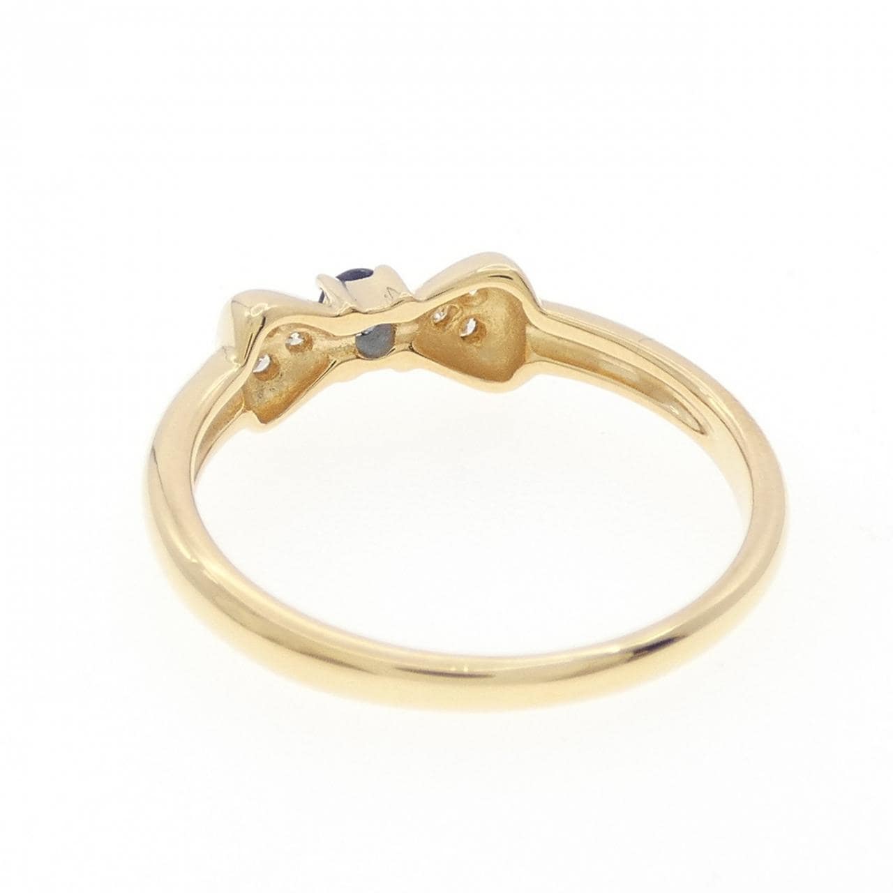 18KYG リボン サファイヤ リング