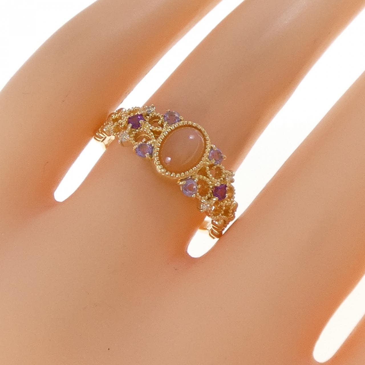 K18YG カラーストーン リング