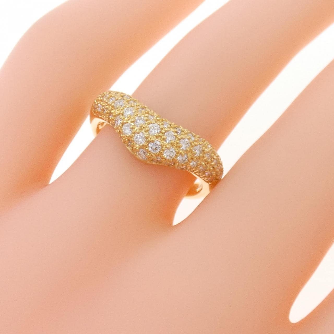 750YG パヴェ ダイヤモンド リング 0.53CT