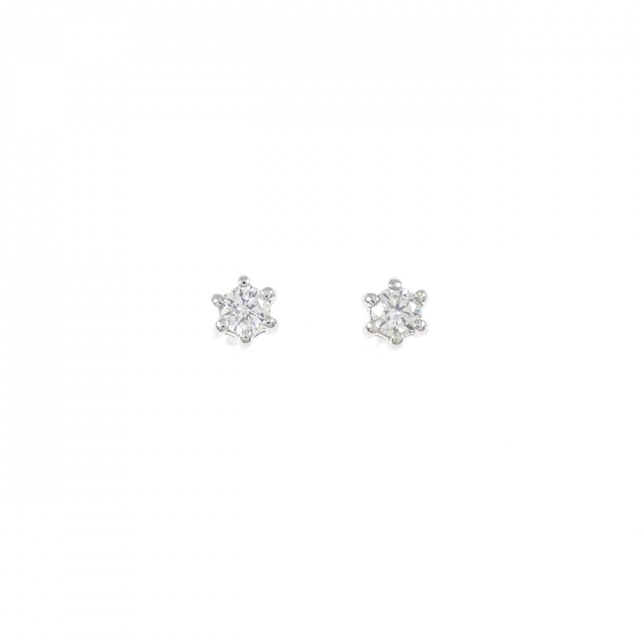 PT900 ソリティア ダイヤモンド ピアス 0.10CT
