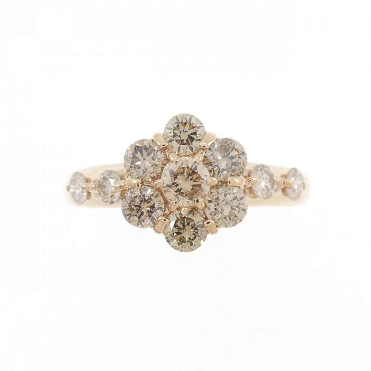 K18PG フラワー ダイヤモンド リング 1.00CT