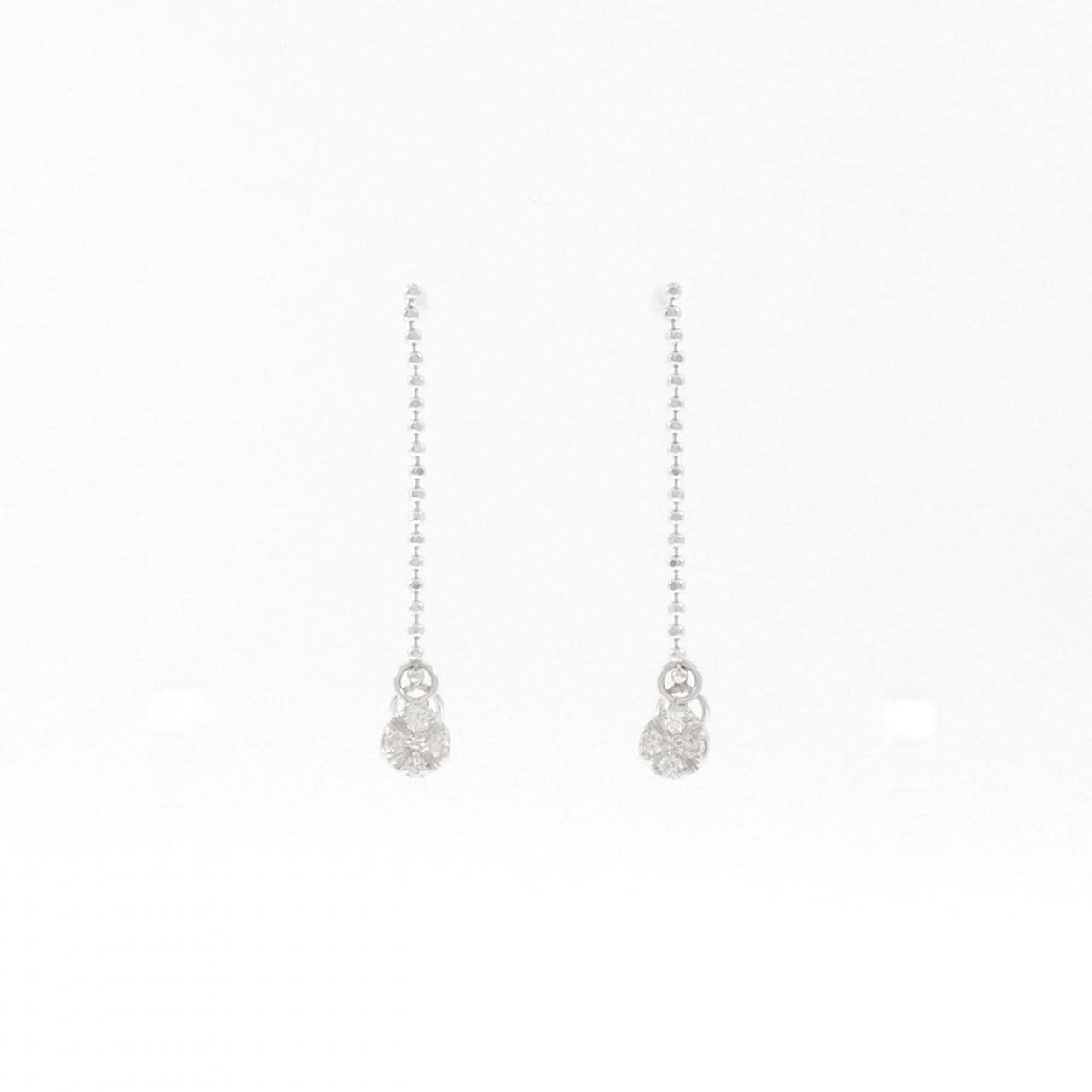 K14WG ダイヤモンド ピアス 0.08CT