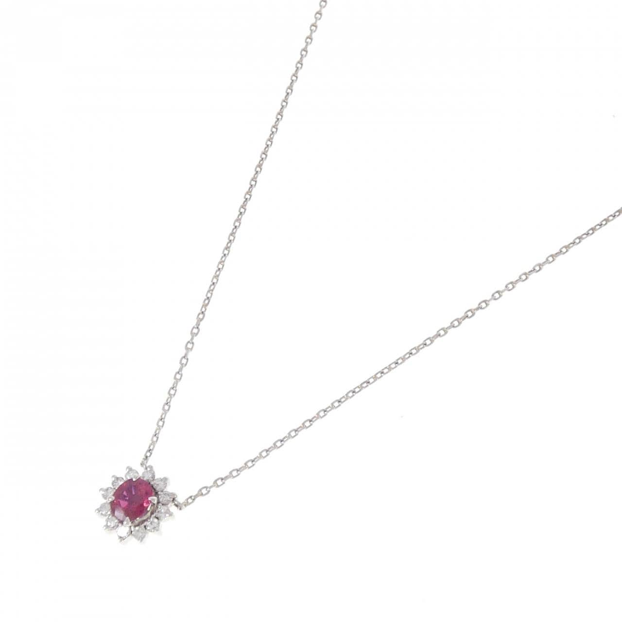 PT900/PT850 ルビー ネックレス 0.46CT