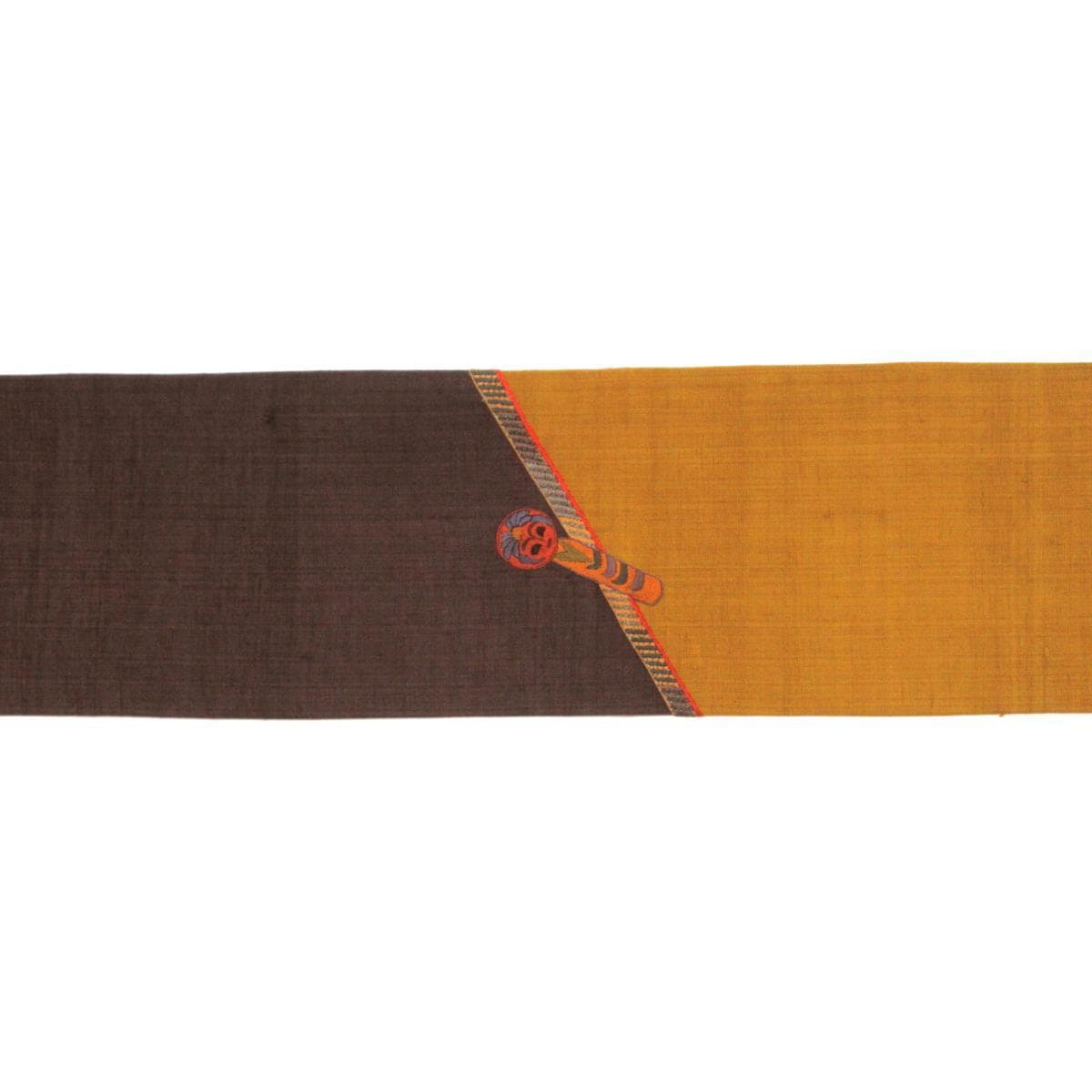 【未使用品】名古屋帯　紬織　刺繍加工