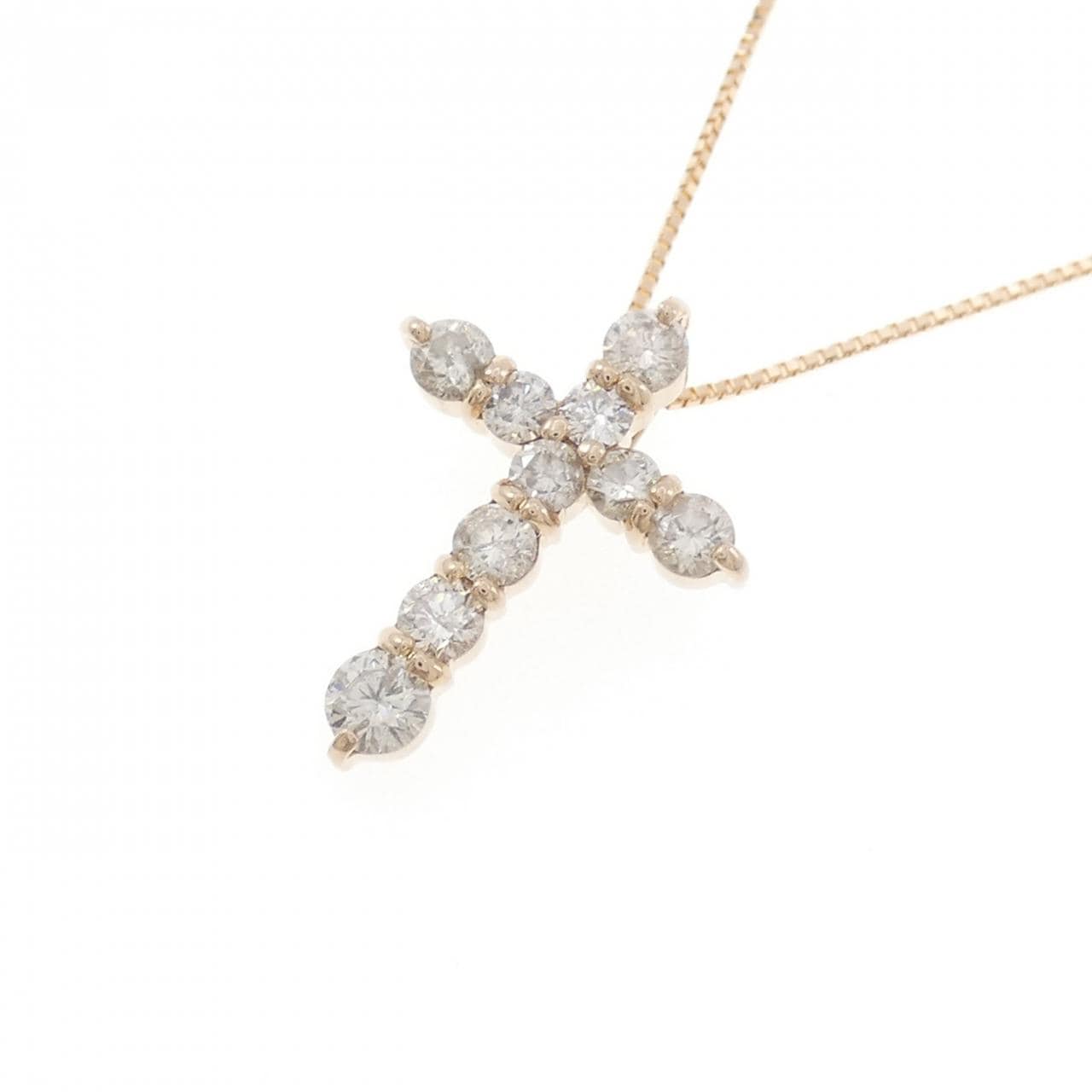 K18PG クロス ダイヤモンド ネックレス 1.00CT