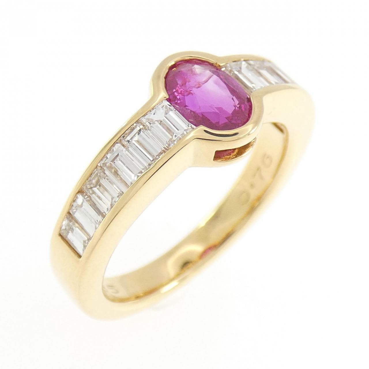 18KYG ルビー リング 0.76CT