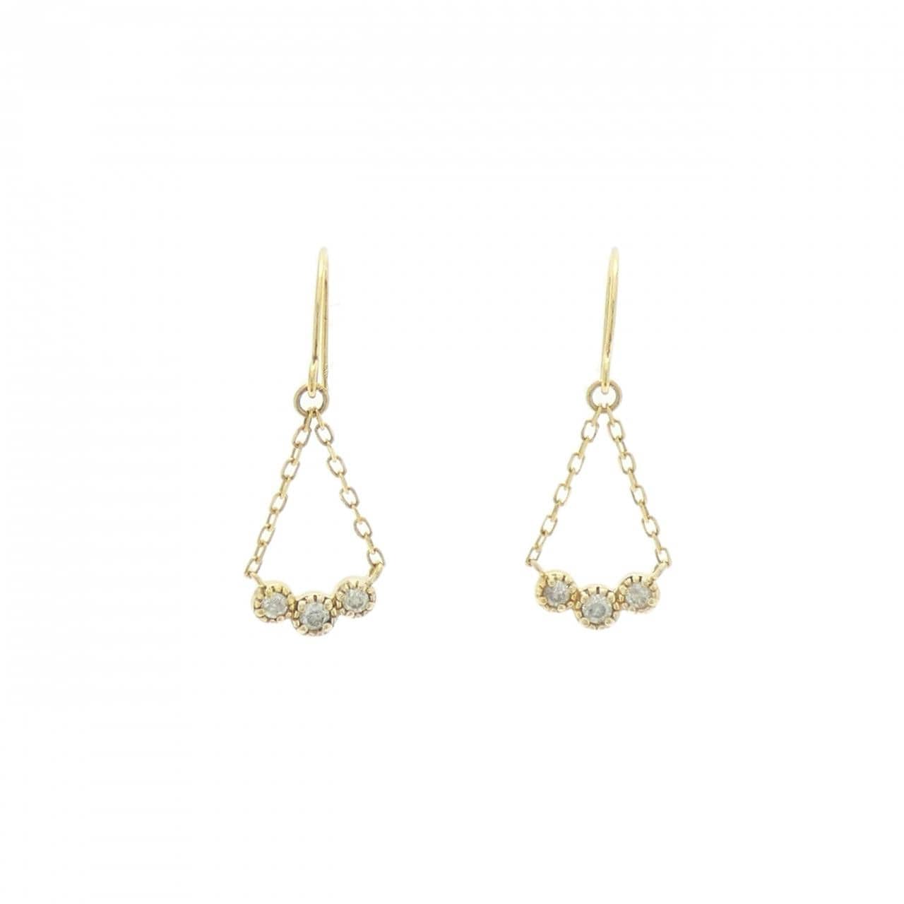 K10YG ダイヤモンド ピアス