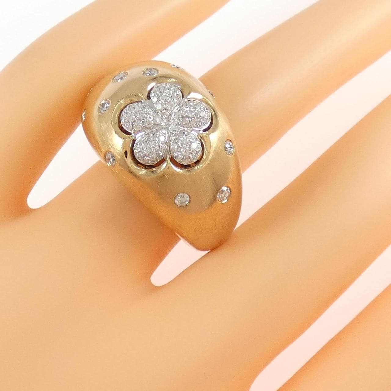 K18PG/K18WG フラワー ダイヤモンド リング 0.63CT