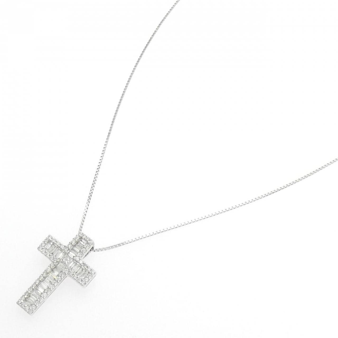 750WG/K18WG ダイヤモンド ネックレス 0.87CT