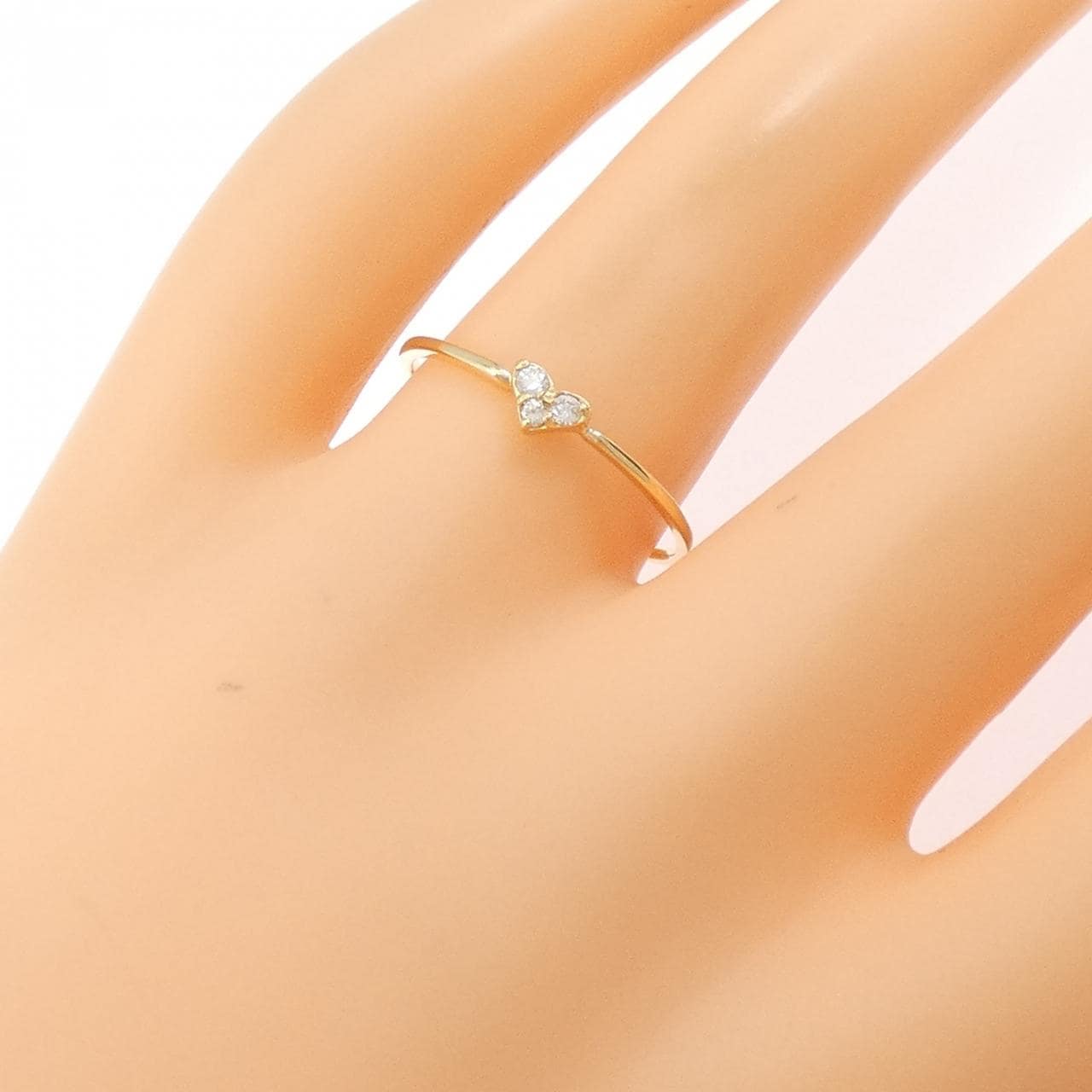 【リメイク】K18YG ハート ダイヤモンド リング 0.05CT