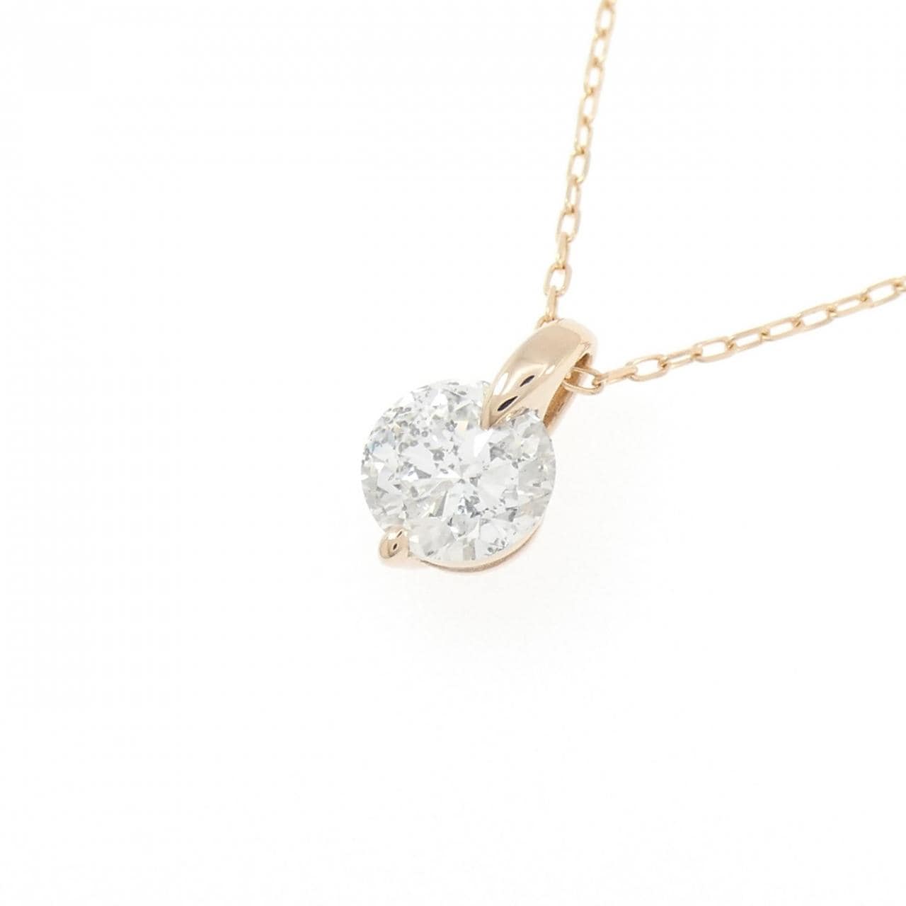 K18PG ソリティア ダイヤモンド ネックレス 1.060CT