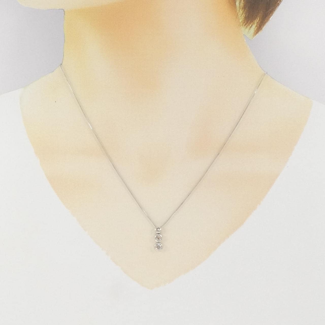 K18WG ダイヤモンド ネックレス 0.50CT