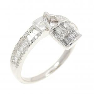 K18WG カデナ ダイヤモンド リング 0.40CT